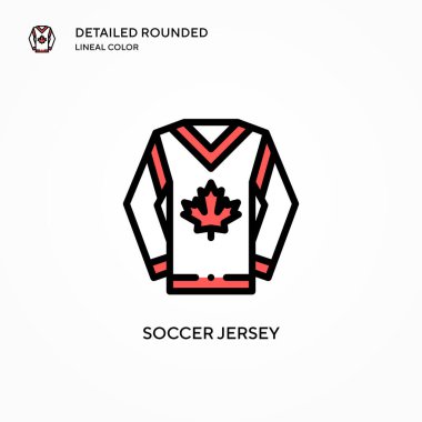 Futbol forması vektör simgesi. Modern vektör illüstrasyon kavramları. Düzenlemesi ve kişiselleştirmesi kolay.