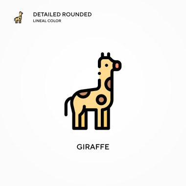 Zürafa vektör ikonu. Modern vektör illüstrasyon kavramları. Düzenlemesi ve kişiselleştirmesi kolay.