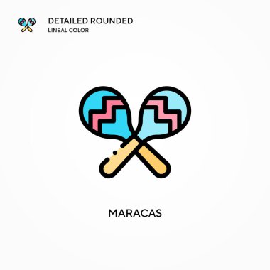 Maracas vektör simgesi. Modern vektör illüstrasyon kavramları. Düzenlemesi ve kişiselleştirmesi kolay.