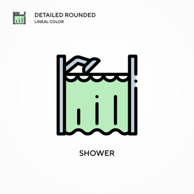 Duş vektör simgesi. Modern vektör illüstrasyon kavramları. Düzenlemesi ve kişiselleştirmesi kolay.