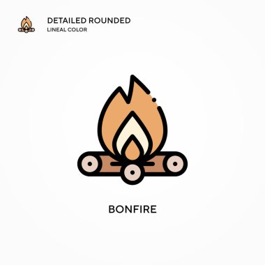 Şenlik ateşi vektör simgesi. Modern vektör illüstrasyon kavramları. Düzenlemesi ve kişiselleştirmesi kolay.