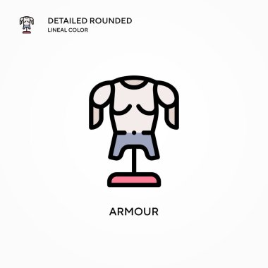 Zırh vektör simgesi. Modern vektör illüstrasyon kavramları. Düzenlemesi ve kişiselleştirmesi kolay.