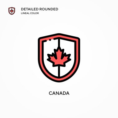 Kanada vektör simgesi. Modern vektör illüstrasyon kavramları. Düzenlemesi ve kişiselleştirmesi kolay.