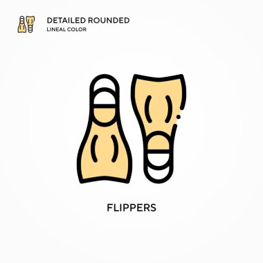 Flippers vektör simgesi. Modern vektör illüstrasyon kavramları. Düzenlemesi ve kişiselleştirmesi kolay.