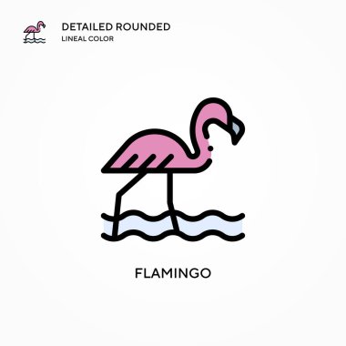 Flamingo vektör simgesi. Modern vektör illüstrasyon kavramları. Düzenlemesi ve kişiselleştirmesi kolay.