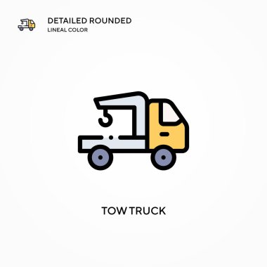 Çekici kamyon vektör simgesi. Modern vektör illüstrasyon kavramları. Düzenlemesi ve kişiselleştirmesi kolay.