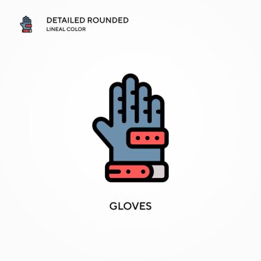 Eldiven vektör simgesi. Modern vektör illüstrasyon kavramları. Düzenlemesi ve kişiselleştirmesi kolay.