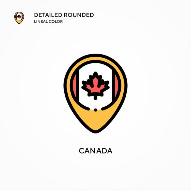 Kanada vektör simgesi. Modern vektör illüstrasyon kavramları. Düzenlemesi ve kişiselleştirmesi kolay.