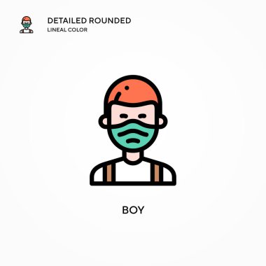 Erkek vektör simgesi. Modern vektör illüstrasyon kavramları. Düzenlemesi ve kişiselleştirmesi kolay.