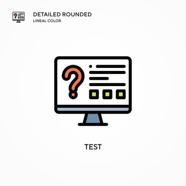 Test vektör simgesi. Modern vektör illüstrasyon kavramları. Düzenlemesi ve kişiselleştirmesi kolay.
