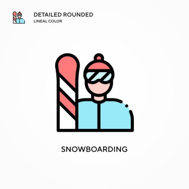 Snowboard vektör simgesi. Modern vektör illüstrasyon kavramları. Düzenlemesi ve kişiselleştirmesi kolay.