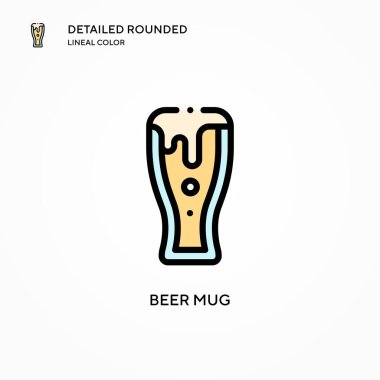 Bira kupası vektör simgesi. Modern vektör illüstrasyon kavramları. Düzenlemesi ve kişiselleştirmesi kolay.