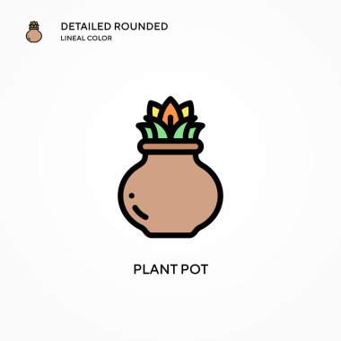 Saksı vektör ikonu yerleştir. Modern vektör illüstrasyon kavramları. Düzenlemesi ve kişiselleştirmesi kolay.