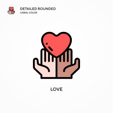 Aşk vektör simgesi. Modern vektör illüstrasyon kavramları. Düzenlemesi ve kişiselleştirmesi kolay.