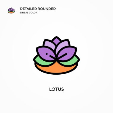 Lotus vektör simgesi. Modern vektör illüstrasyon kavramları. Düzenlemesi ve kişiselleştirmesi kolay.