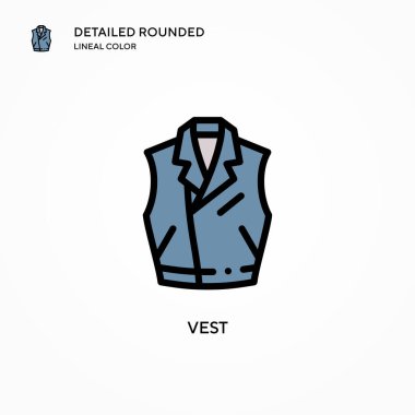 Yelek vektör simgesi. Modern vektör illüstrasyon kavramları. Düzenlemesi ve kişiselleştirmesi kolay.