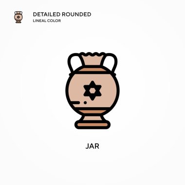 Jar vektör simgesi. Modern vektör illüstrasyon kavramları. Düzenlemesi ve kişiselleştirmesi kolay.