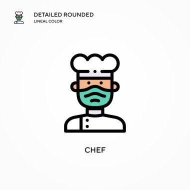 Şef vektör simgesi. Modern vektör illüstrasyon kavramları. Düzenlemesi ve kişiselleştirmesi kolay.