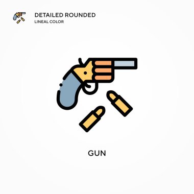 Silah vektör simgesi. Modern vektör illüstrasyon kavramları. Düzenlemesi ve kişiselleştirmesi kolay.
