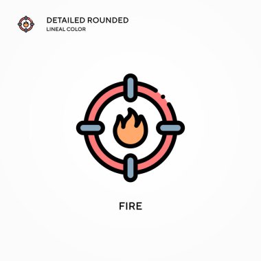 Vektör simgesini ateşle. Modern vektör illüstrasyon kavramları. Düzenlemesi ve kişiselleştirmesi kolay.