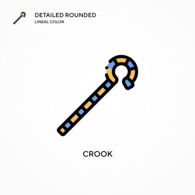 Crook vektör simgesi. Modern vektör illüstrasyon kavramları. Düzenlemesi ve kişiselleştirmesi kolay.
