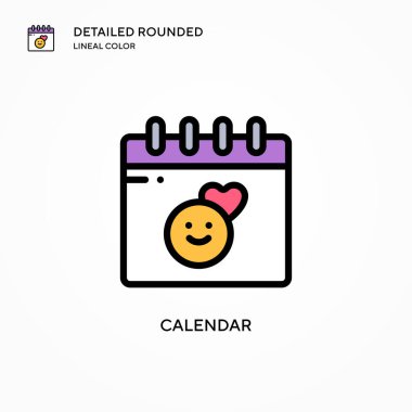 Takvim vektör simgesi. Modern vektör illüstrasyon kavramları. Düzenlemesi ve kişiselleştirmesi kolay.