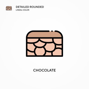 Çikolata vektör simgesi. Modern vektör illüstrasyon kavramları. Düzenlemesi ve kişiselleştirmesi kolay.