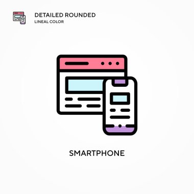 Akıllı telefon vektör simgesi. Modern vektör illüstrasyon kavramları. Düzenlemesi ve kişiselleştirmesi kolay.
