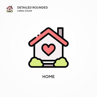 Ev vektör simgesi. Modern vektör illüstrasyon kavramları. Düzenlemesi ve kişiselleştirmesi kolay.