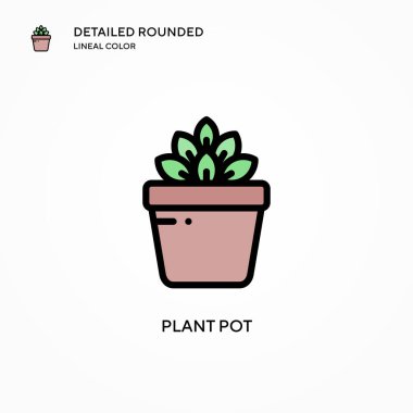 Saksı vektör ikonu yerleştir. Modern vektör illüstrasyon kavramları. Düzenlemesi ve kişiselleştirmesi kolay.