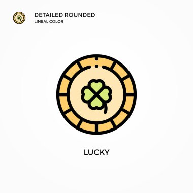Şanslı vektör simgesi. Modern vektör illüstrasyon kavramları. Düzenlemesi ve kişiselleştirmesi kolay.