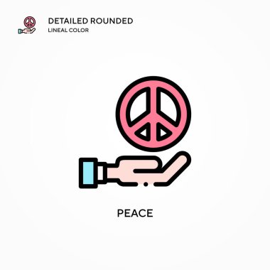 Barış vektör simgesi. Modern vektör illüstrasyon kavramları. Düzenlemesi ve kişiselleştirmesi kolay.