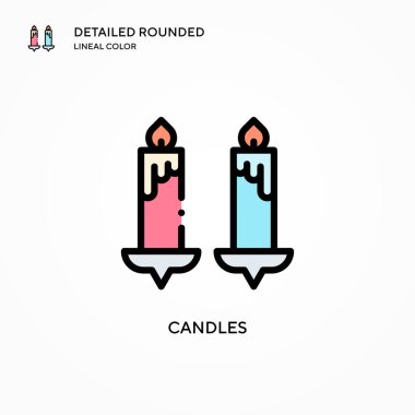 Mum vektör simgesi. Modern vektör illüstrasyon kavramları. Düzenlemesi ve kişiselleştirmesi kolay.