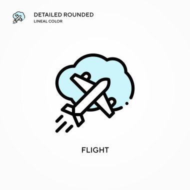 Uçuş vektör simgesi. Modern vektör illüstrasyon kavramları. Düzenlemesi ve kişiselleştirmesi kolay.