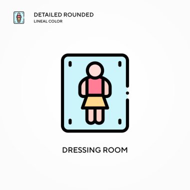 Soyunma odası vektör simgesi. Modern vektör illüstrasyon kavramları. Düzenlemesi ve kişiselleştirmesi kolay.
