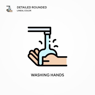 El yıkama vektör simgesi. Modern vektör illüstrasyon kavramları. Düzenlemesi ve kişiselleştirmesi kolay.