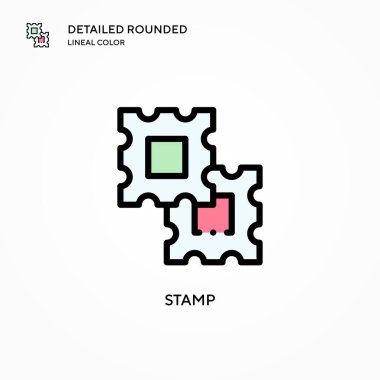 Pul vektör simgesi. Modern vektör illüstrasyon kavramları. Düzenlemesi ve kişiselleştirmesi kolay.