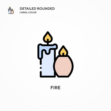 Vektör simgesini ateşle. Modern vektör illüstrasyon kavramları. Düzenlemesi ve kişiselleştirmesi kolay.