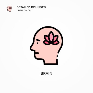 Beyin vektör simgesi. Modern vektör illüstrasyon kavramları. Düzenlemesi ve kişiselleştirmesi kolay.