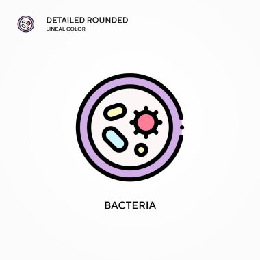 Bakteri vektör simgesi. Modern vektör illüstrasyon kavramları. Düzenlemesi ve kişiselleştirmesi kolay.