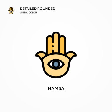 Hamsa vektör simgesi. Modern vektör illüstrasyon kavramları. Düzenlemesi ve kişiselleştirmesi kolay.