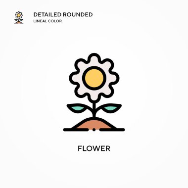 Çiçek vektör simgesi. Modern vektör illüstrasyon kavramları. Düzenlemesi ve kişiselleştirmesi kolay.
