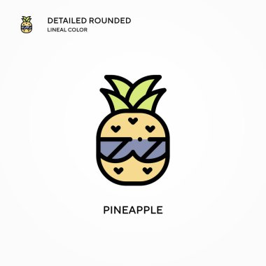 Ananas vektör simgesi. Modern vektör illüstrasyon kavramları. Düzenlemesi ve kişiselleştirmesi kolay.