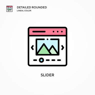 Kaydırıcı vektör simgesi. Modern vektör illüstrasyon kavramları. Düzenlemesi ve kişiselleştirmesi kolay.