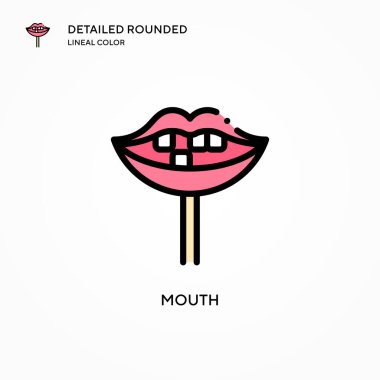 Ağız vektör simgesi. Modern vektör illüstrasyon kavramları. Düzenlemesi ve kişiselleştirmesi kolay.