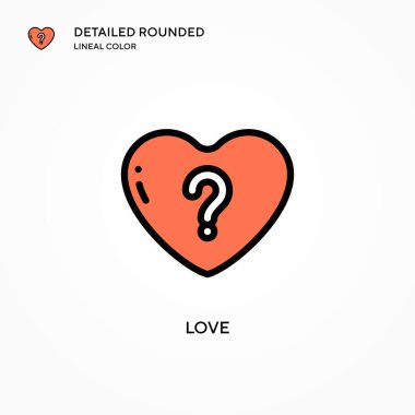 Aşk vektör simgesi. Modern vektör illüstrasyon kavramları. Düzenlemesi ve kişiselleştirmesi kolay.