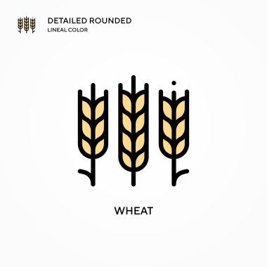 Buğday vektör simgesi. Modern vektör illüstrasyon kavramları. Düzenlemesi ve kişiselleştirmesi kolay.