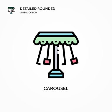 Atlıkarınca vektör simgesi. Modern vektör illüstrasyon kavramları. Düzenlemesi ve kişiselleştirmesi kolay.