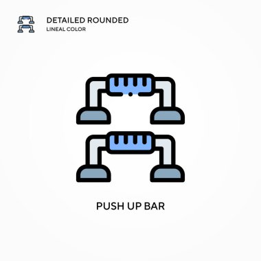 Çubuk vektör simgesini yukarı it. Modern vektör illüstrasyon kavramları. Düzenlemesi ve kişiselleştirmesi kolay.