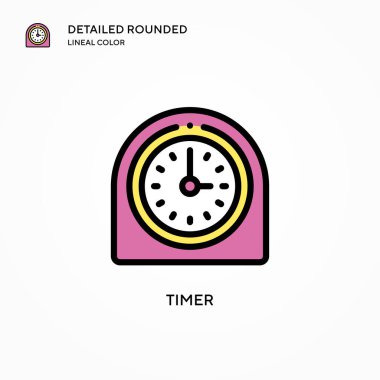 Zamanlayıcı vektör simgesi. Modern vektör illüstrasyon kavramları. Düzenlemesi ve kişiselleştirmesi kolay.